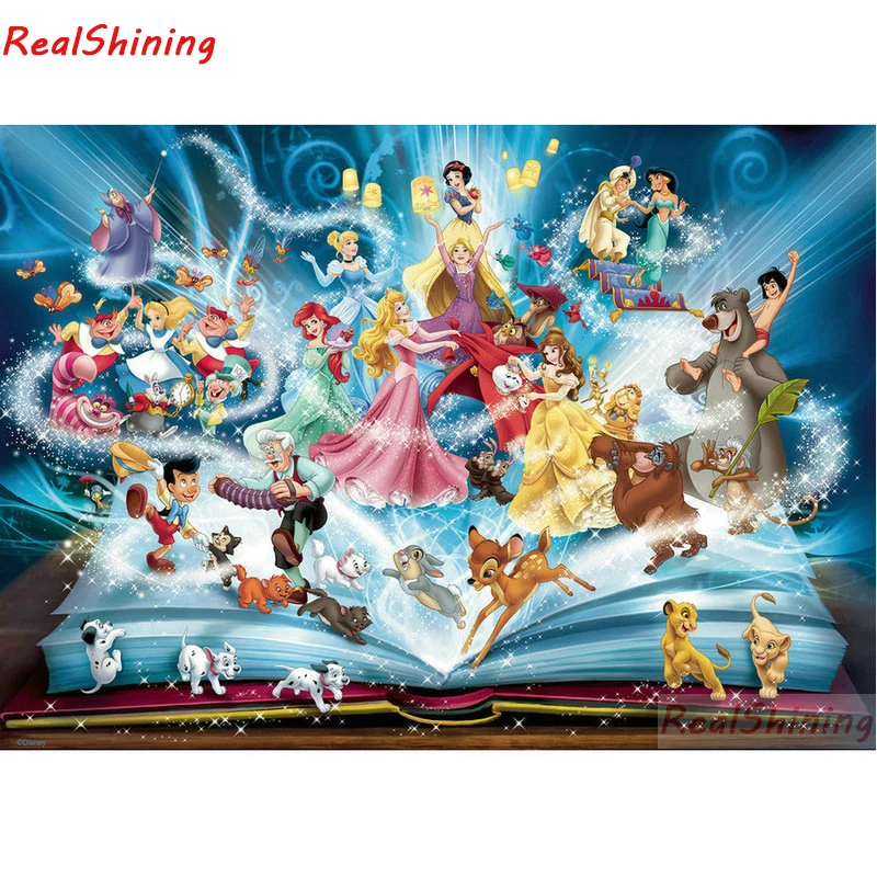 

5D Diy Diamond Painting Cross Stitch full Square Diamond Embroidery Disney characters picture for room Decor H1549