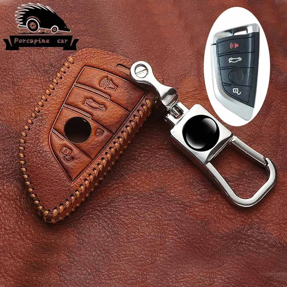 High quality leather Car Key Case Cover Protector for BMW X5 F15 X6 F16 G30 7 Series G11 X1 F48 F39 Accessories Styling | Автомобили и
