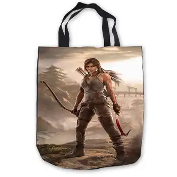 

Custom Canvas tomb-raider-lara-croft- Tote Hand Bags Shopping Bag Casual Beach HandBags Foldable 180911-01-33