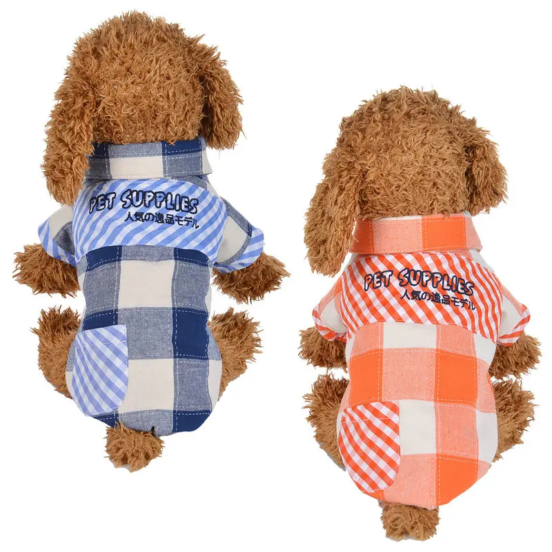 FQ28 Classic Winter Pet Dog Shirts Clothes Grid Puppy Cats Cotton Coat Jackets For Chihuahua Warm Coats Outfit Clothing | Дом и сад