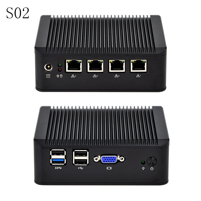 Мини ПК Qotom Barebone Nano Itx J1900 4 intel lan мини компьютер брандмауэр сервер Linux Ubuntu