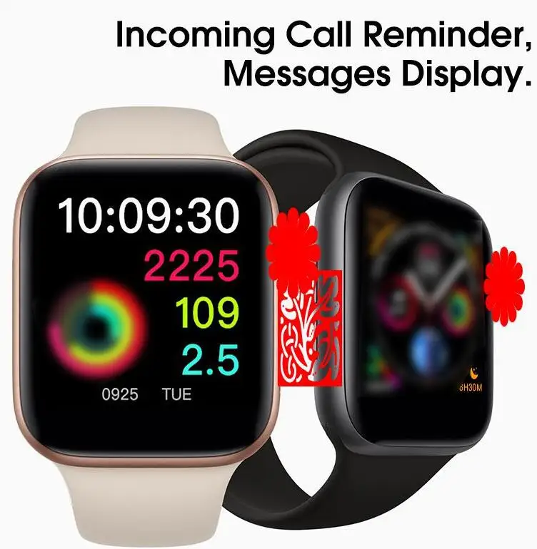 

Ladies Smart Watch rose gold IWO 8 44mm Connect Smartwatch for iOS iPhone 5 6 7 9 Huawei 2 Sony 3 Android
