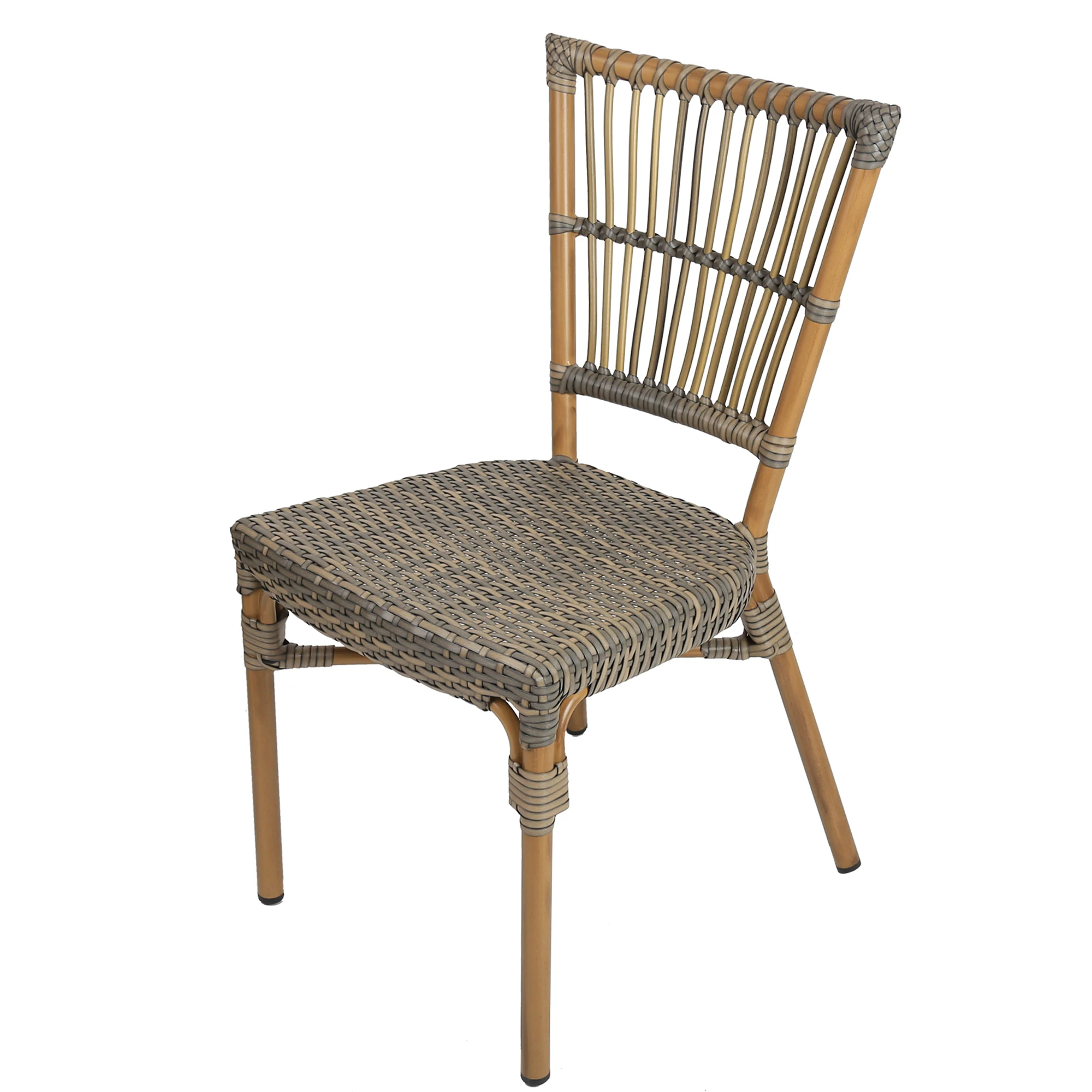 2 Piece Patio Rattan Wicker Chair Indoor Outdoor Use Garden Lawn Backyard Bistro Cafe Stack Chair All Weather Resistant Garden Chairs Aliexpress