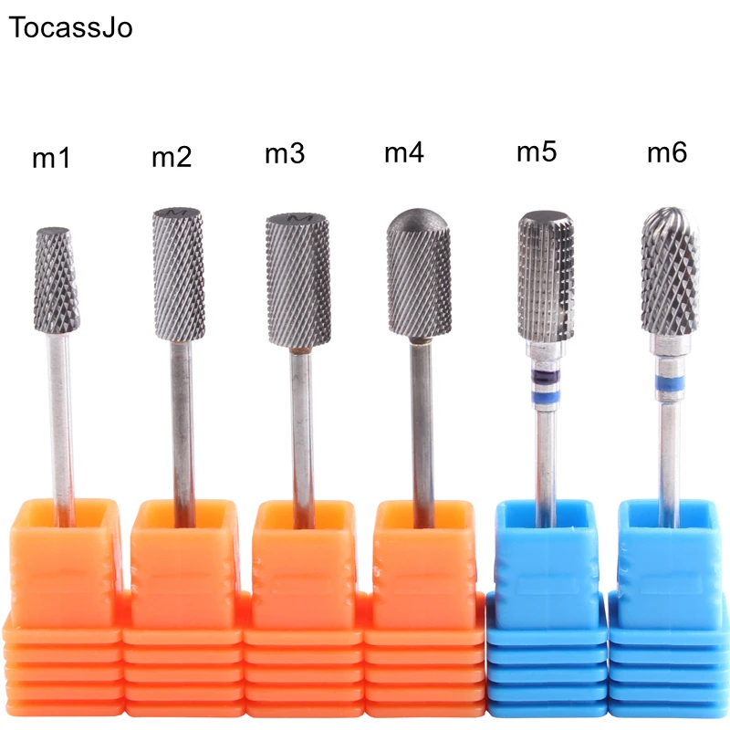 

TocassJo Barrel Shape Carbide Nail Drill Bit Medium Grit Carbide Burrs Silver Nail Tools For Electric Manicure Drill Machine