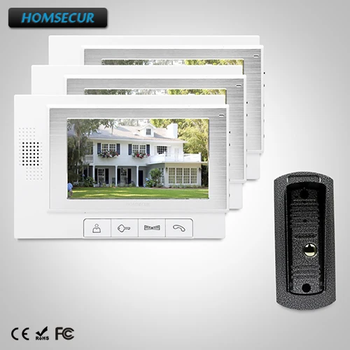 

HOMSECUR 7" Video Door Phone Intercom System+Intra-monitor Audio Intercom TC041 + TM702-W