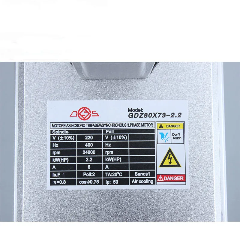 2.2KW 3HP 220V 24000 об/мин квадратный мотор шпинделя с воздушным охлаждением 4 подшипника+ 2.2kw VFD инвертор+ ER20 цанговый комплект для гравировального станка с ЧПУ