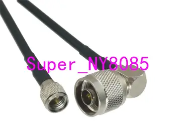 

RG58 N Male Plug Right angle to Mini UHF Male plug RF Jumper pigtail Cable 8inch~10M
