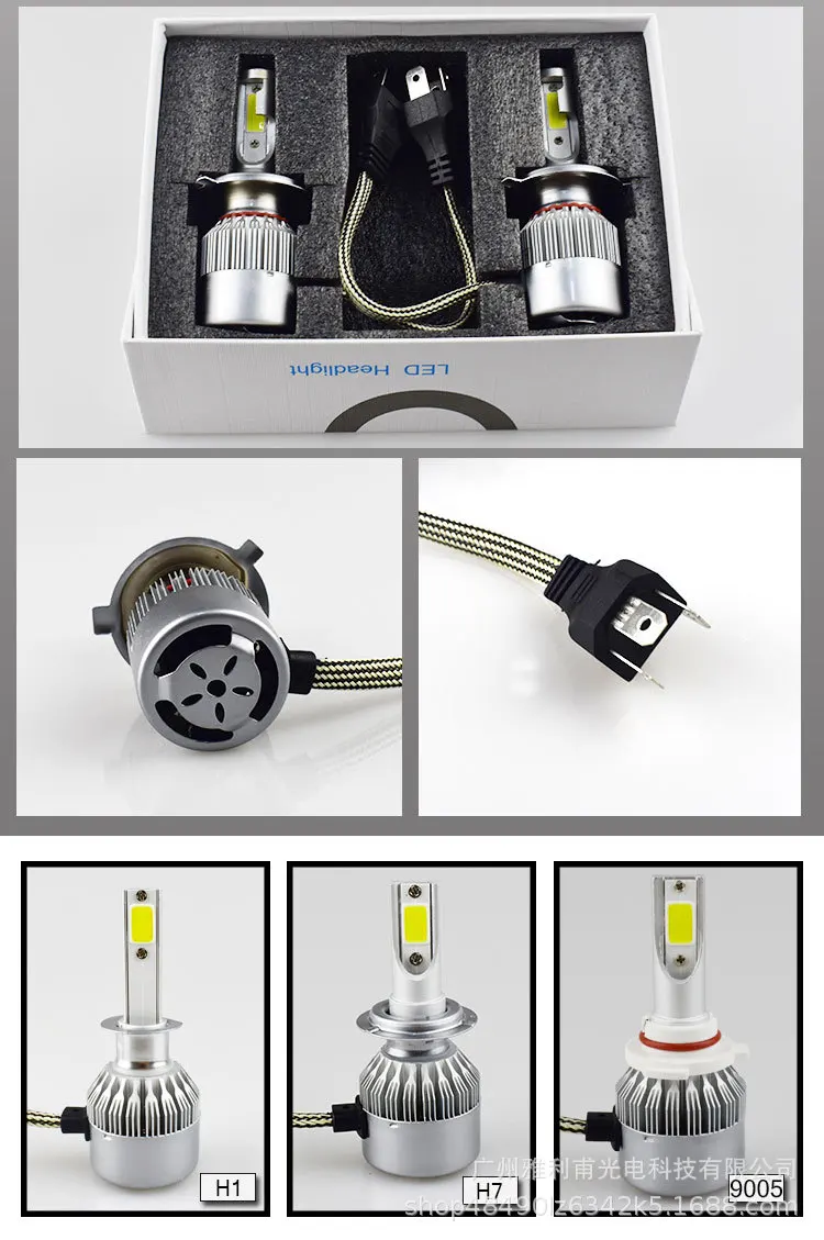 2 предмета в комплекте: Infitary H7 светодиодный H4 автомобилей головной светильник 9005 9006 H3 H13 H8 9004 9007 H11 светодиодный H1 C6 72W фары для 7600LM 6000 К авто светильник автомобильных ламп