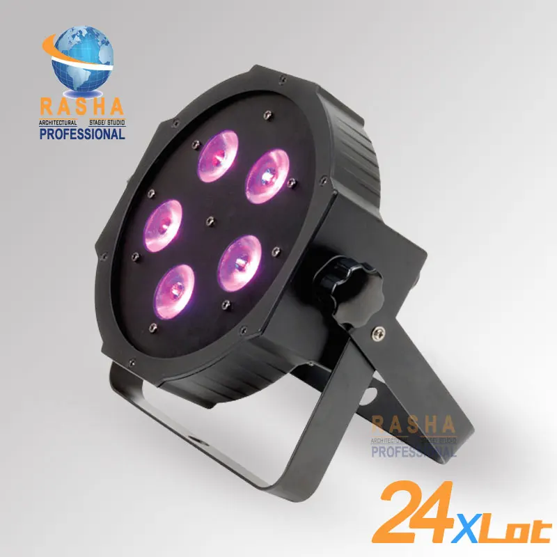 

24X LOT New Arrival ADJ 5*18W 6in1 RGBAW+UV Mega Quadpar Profile LED Par Light , DMX Par Can,American DJ Light For Event Party