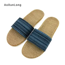 Г., мужские домашние льняные тапочки домашние дышащие парусиновые туфли из натурального льна легкие удобные мужские шлепанцы