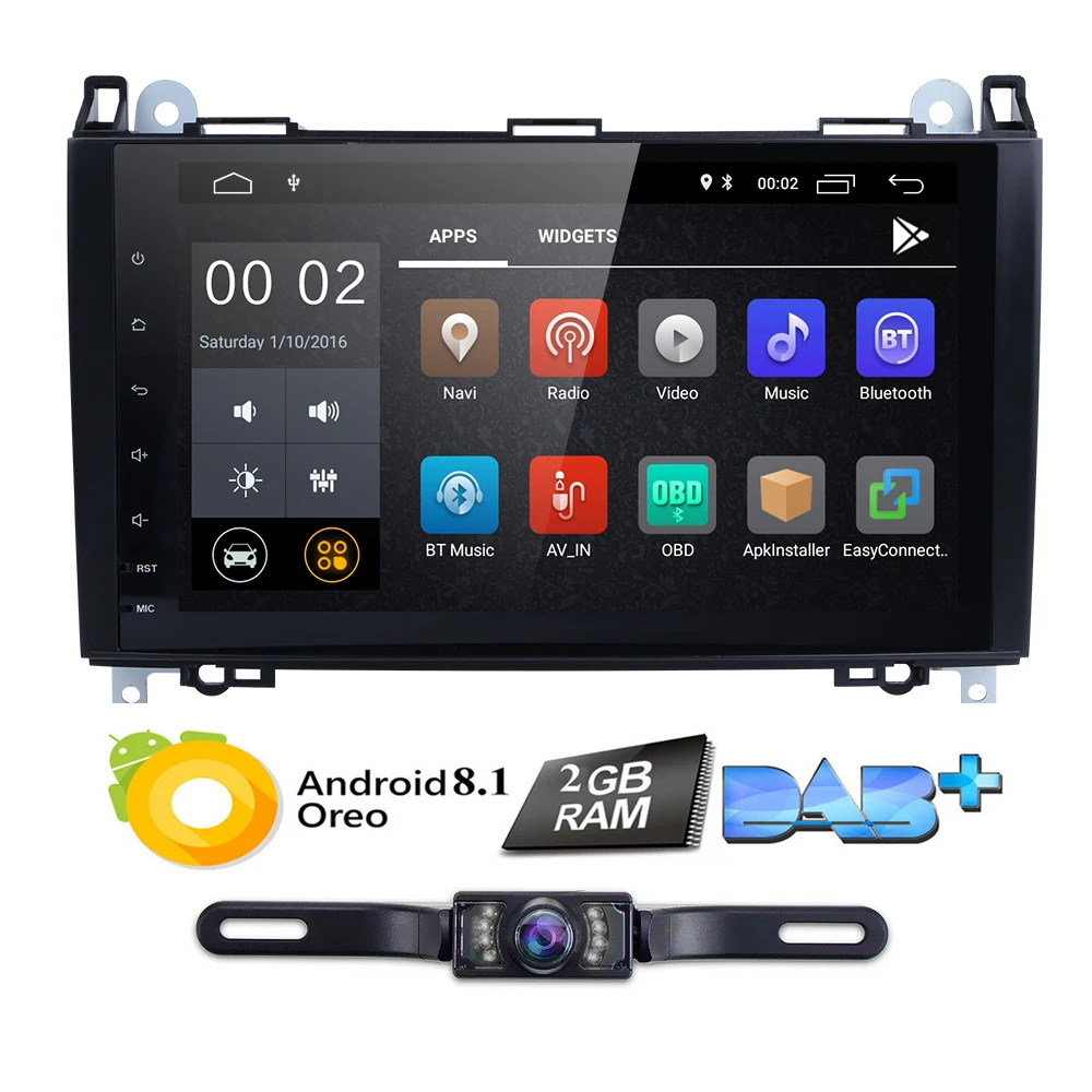 

Android8.1 2Din 9Inch Car NODVD Player For Mercedes/Benz/Sprinter/W209/W169/Viano/Vito/B200 2GRAM 4GWIFI GPS Navigation RadioCAM