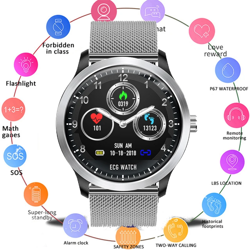 Hhanny N58 ECG PPG Смарт-часы с электрокардиографом ЭКГ-дисплеем Холтер ЭКГ монитор