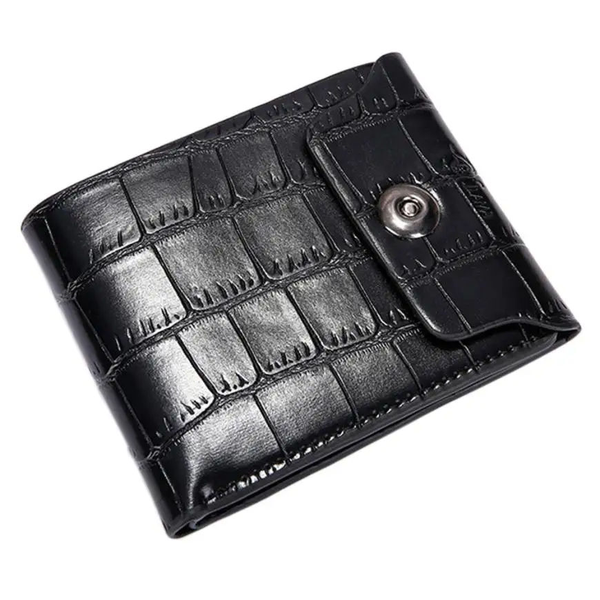 Мужской кожаный клатч с карманами кошелек двойного сложения для удостоверения