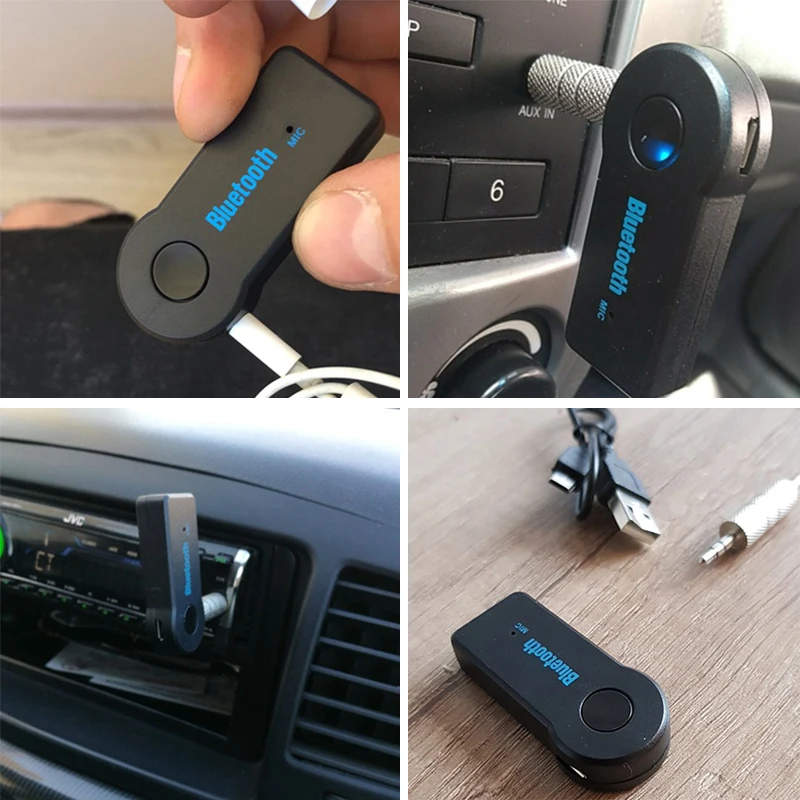 Комплект громкой связи Rovtop в автомобиль со штекером AUX 3 5 мм Bluetooth приемник аудио