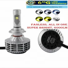 1 комплект H7 60 Вт 6000 люмен XHP50 чипы светодиодный фар Conversion Kit светодиодный лампы для фар супер яркий свет сигнальная лампа