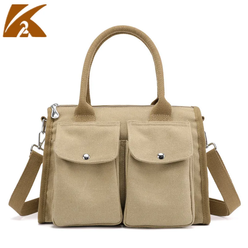

KVKY Canvas Crossbody Bags Handbags for Women Zipper Messenger Tote Hand Bags Ladies Casual Business Shoulder Bag Handbag