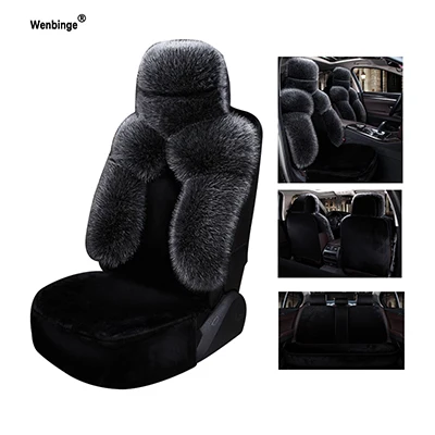 all black Wenbinge плюшевый чехол для автомобиля Kia toyota auris opel leon lada granta renault VW автомобиль Стайлинг авто аксессуары автомобильный чехол - Название цвета: all black