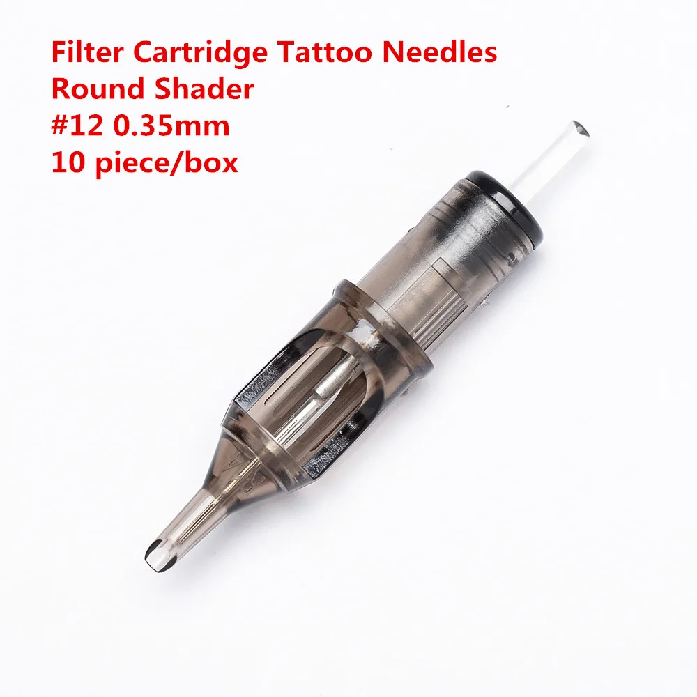 Картридж с фильтром иглы для татуировки круглые шейдеры#12 0,35 мм мембранная Система иглы для картриджа машинная ручка 10 шт./лот