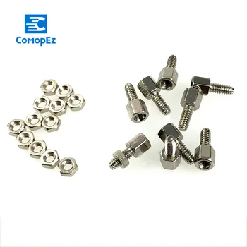 

10pcs RS232 Screw DB9 Nut 5+7MM Hex head Spacing Screws with nut for D-Sub DB9 VGA COM serial connector 5MM+7MM