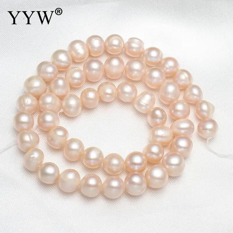 

High Quality 8-9mm Natural Freshwater Pearl Beads pink Pearl Round Loose Beads For DIY Necklace Bracelat Jewelry Making Finding