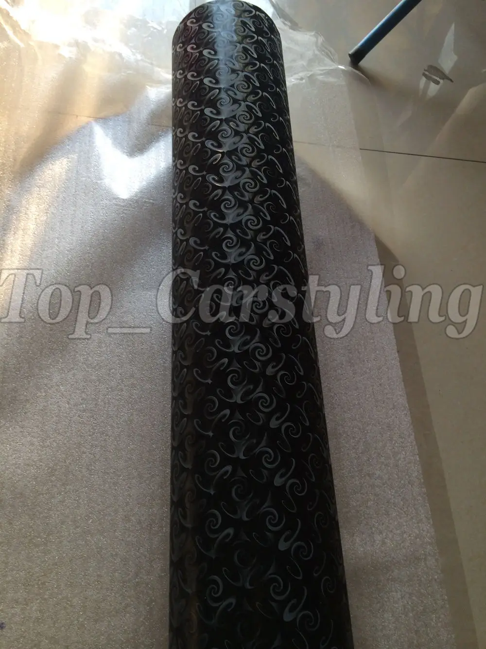 3D  embossed black wrap luxury unique car wrapping film (1)