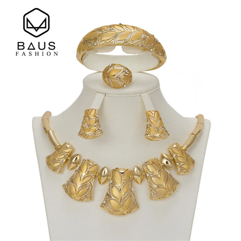 

BAUS 2018 Fashion Jewelry Set African Beads Women Wedding Bridal Necklace set High-quality Dubai Party Holiday Accessories