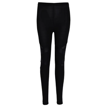

Womens Faux Leather Lace Patchwork Stitching Hollow Out Skinny Pants Leggings