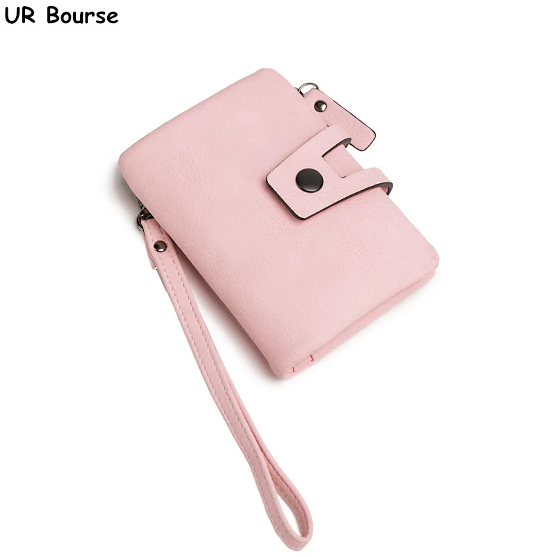 

UR BOURSE High Quality Women's Short Wallet Female Pu Leather Multi-function Wallet Ladies Two Folding Coin Purse Card Holder