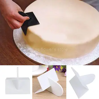 

4 Styles DIY Cake Decorating Edger Angle Smoother Paddle Tool Icing Fondant Polisher Finisher