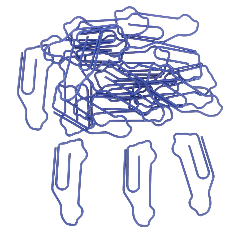 20 Pcs Paper Clips Car Shape for Bookmark Office School Notebook Agenda Pad Commonly Used Clips Blue Color 4x1.4 cm