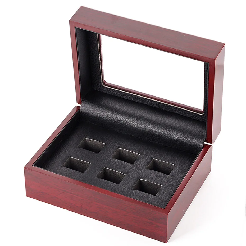 

1-7 Holes Standing Wooden Box in Championship Rings Packaging & Display Jewelry Box for Ring Display SP1404