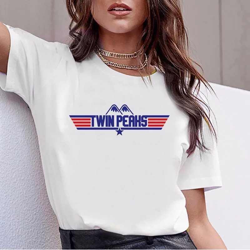 Новинка, женская футболка с Твин Пикс, летняя футболка Харадзюку, топ, футболка с оверсайдом Твин Пикс, женская футболка высокого качества
