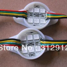 Акция! 30 мм Диаметр WS2801 пиксельный модульный, 1,44 Вт, 6 шт. 5050 SMD RGB светодиодный; DC12V вход