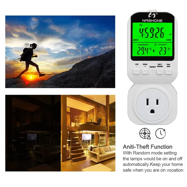 Timer Socket Thermostat Multi-Function Temperature Controller Outlet Timer  Switch Sensor Probe Heating Cooling KT3100 - AliExpress