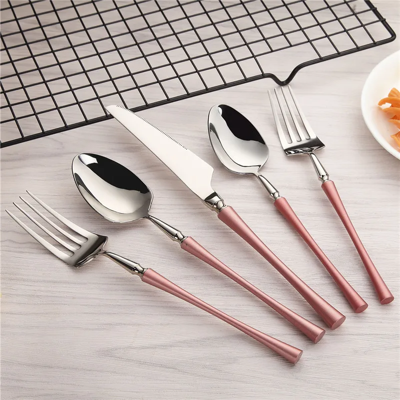

New Stainless Steel Sliver Cutlery Set Mirror Polishing Dinnerware Tableware Dinner Knife Fork Foods Tools Kitchen Accessories