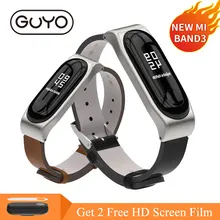 Mi Джобс mi Группа 3 ремни кожаные Замена для Xiaomi mi группа 3 с металлический корпус браслет Спорт Смарт Группа заменить для mi band3