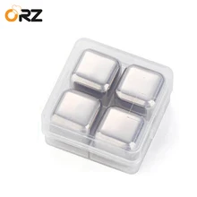 ORZ 4 шт. 304 Нержавеющая сталь Виски камни кубик льда Бар охлаждающие камни многоразовые кулеры для льда свадебный подарок набор