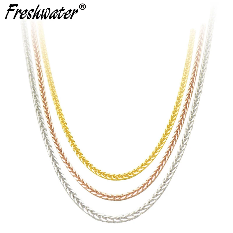 

Real ouro 18K Pure Gold Necklace Chain For Women,Wedding 18 inch au750 Necklace Girl