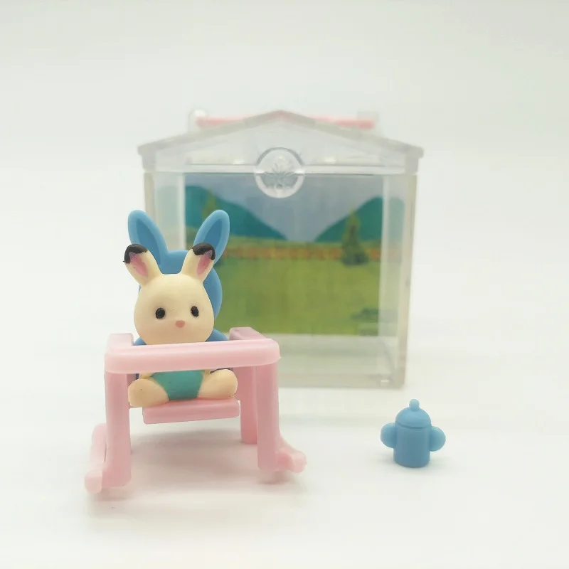 

Gashapon mini rubber Sylvanian Family rabbit baby Figures Anime Cartoon figures Toys Child Toys gift