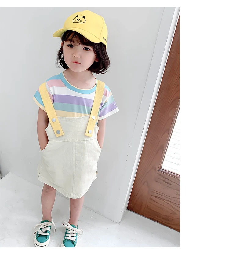 Rainbow strap dress For girls_03