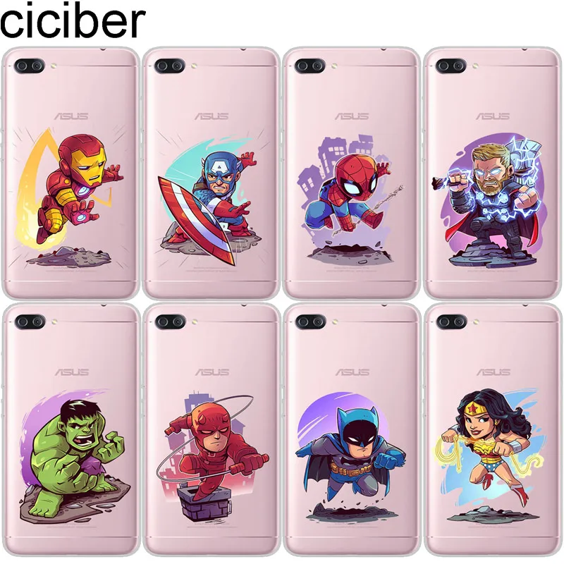 

ciciber Iron Man for ASUS Zenfone 4 Max Plus Pro ZC520KL ZC554KL Phone Cases for ZenFone Max Plus M1 ZB555KL ZB570TL Soft Cover