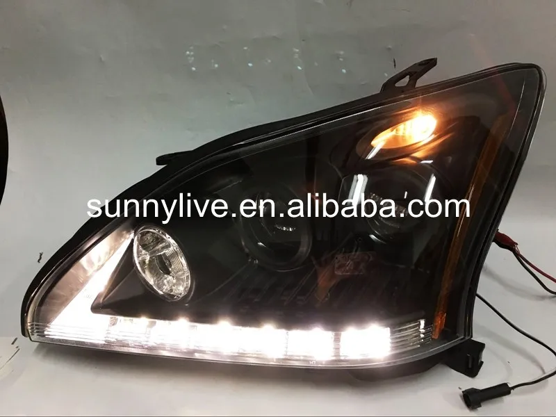 СВЕТОДИОДНАЯ головная лампа для Lexus RX330 RX300 R350 2004-2009 год черный корпус желтый отражатель SN