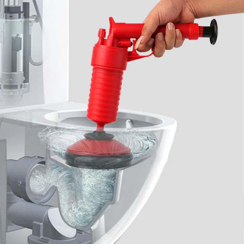 

Air Power Drain Blaster Gun High Pressure Powerful Manual Sink Plunger Opener Cleaner Pump for Bath Toilets Bathroom Shower Ki