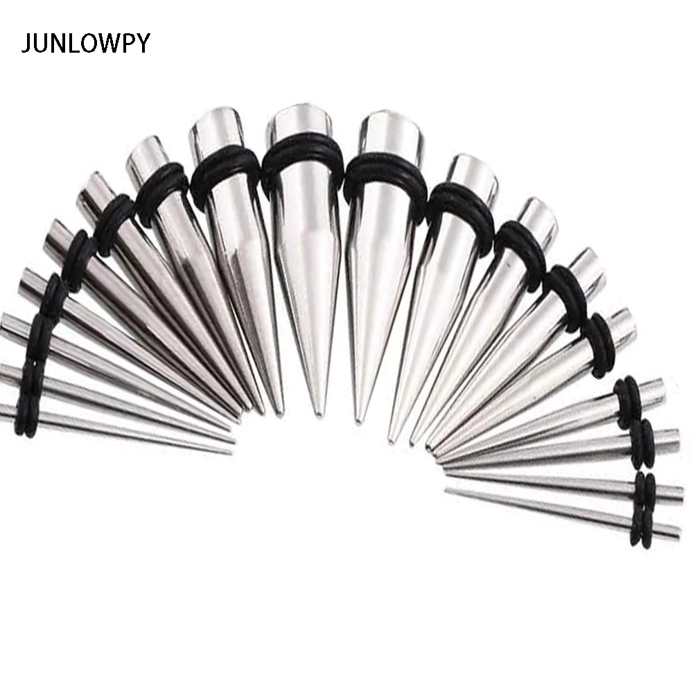 

JUNLOWPY Stainless Steel Ear Gauge Taper Tunnel Plug Expander Stretching Piercs Kit 1.6-10mm 90pcs Expander Piercing Body