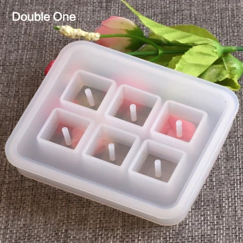 

Rectangle Shape 6 Square Space Silicone Resin Mold Jewelry Making DIY Craft Handmade White Six-block Box 1 pc 16mm