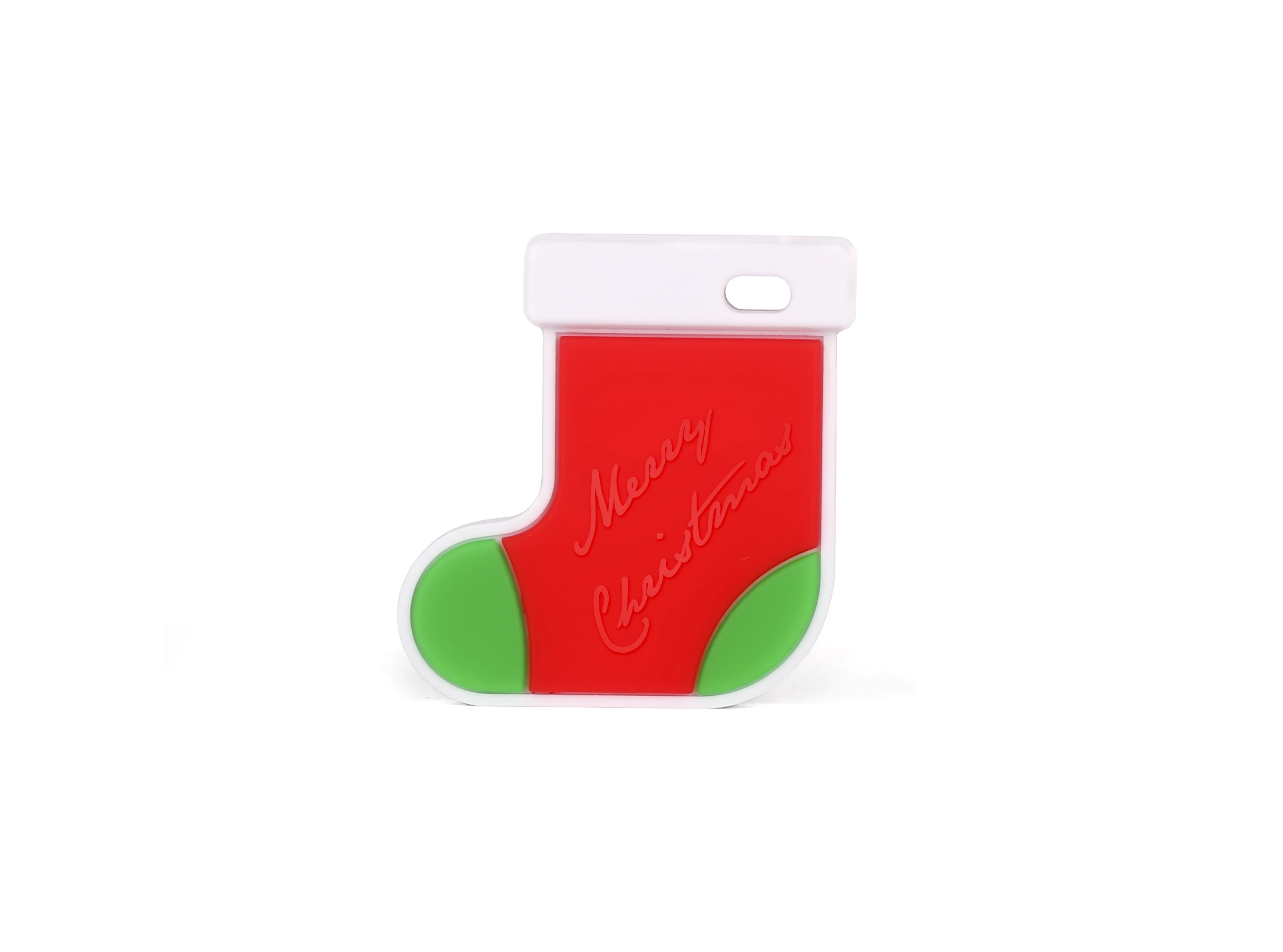 Рождественские носки Снеговик прищепка для соски аксессуар, без БФА, силиконовый Детские Прорезыватели для зубов кулон рождественские украшения - Цвет: Christmas stocking