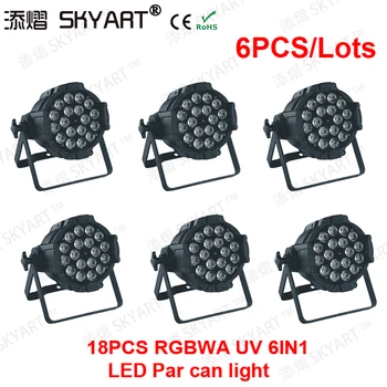 

Free shipping 6PCS LED Par 18x18W RGBWA+UV 6in1 LED Par Can Par LED Spotlight DJ Projector Wash Lighting Stage Lighting