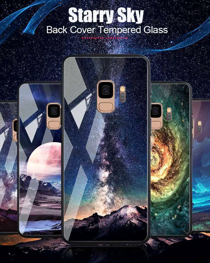 TOMKAS Tempered Glass Case For Samsung Galaxy S9 S9 Plus Silicone Coque Patterned Phone Cover Cases For Samsung Galaxy Note 8 (19)