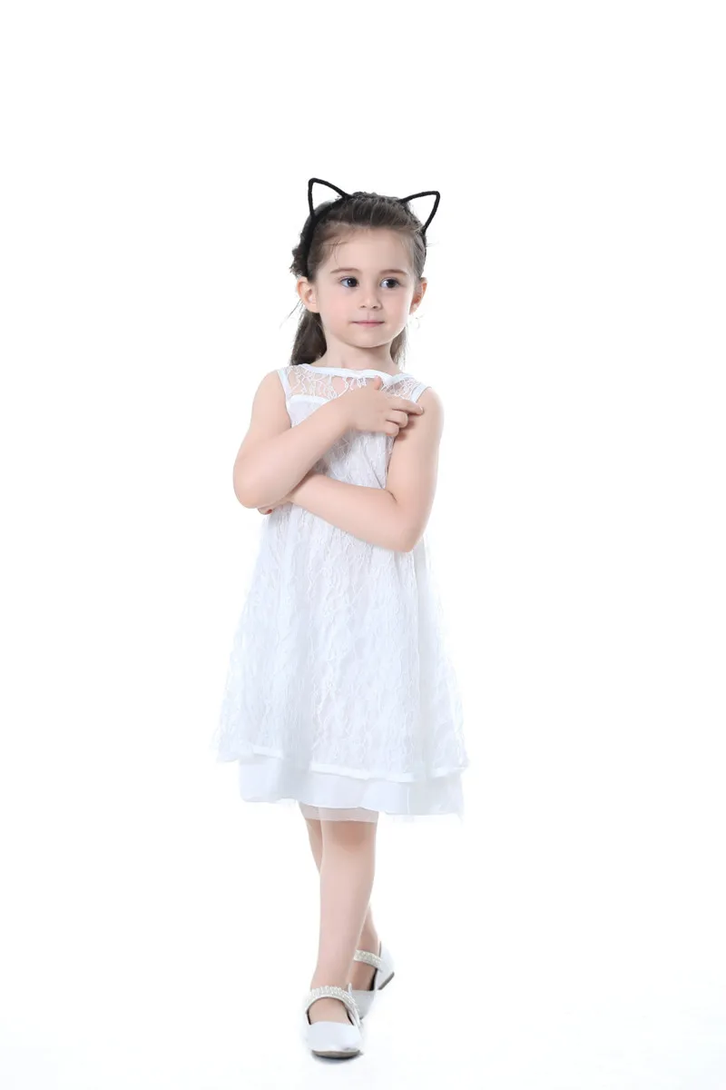 Girls Princess Dresses Summer 2019 Teenager Lace Cutout Open Back Sleeveless Dress Kids Casual Clothes Dress For 4-12 Years Old (8)