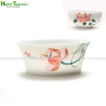 [HT!] 2 шт. ручная роспись Керамическая чайная чашка, цветок лотоса Китай Фарфоровая чашка, линия гравировки ручной росписью Китайский kun fung чашки